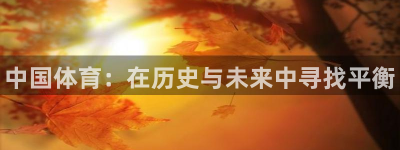 意昂5Kgame3代理：中国体育：在历史与未来中寻找平衡